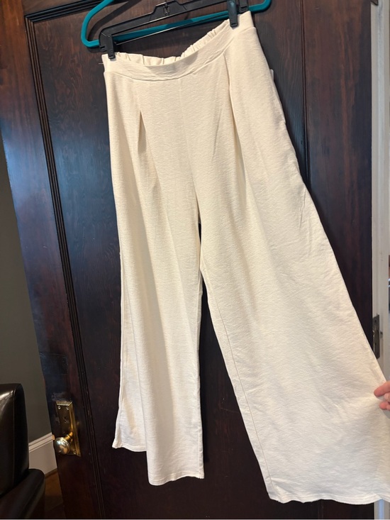 Free People Pants - Free People Cream Wide-Leg Pull-On Pants